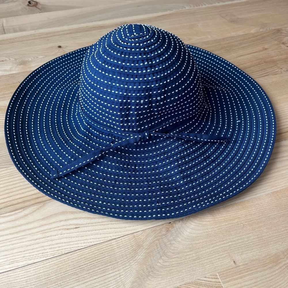 Sun’N’Sand Navy Blue Polka Dot Women's Sun Hat
